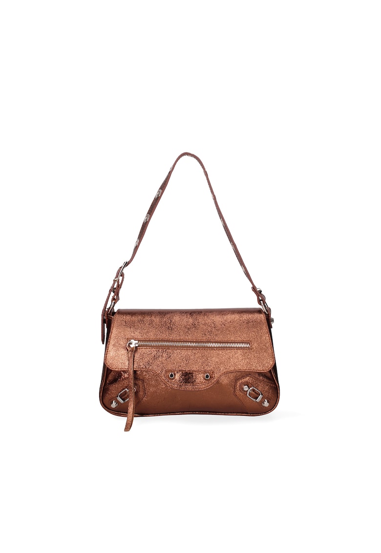 Geanta crossbody de piele cu tinte