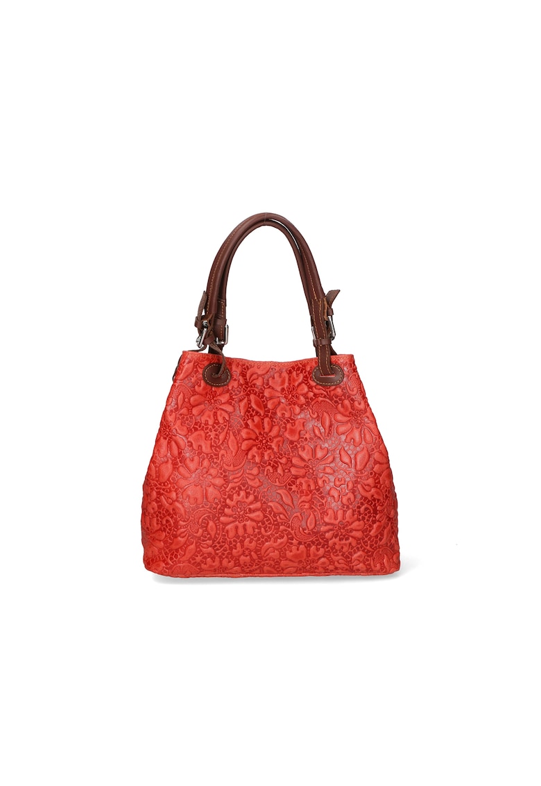 Geanta hobo cu model floral in relief