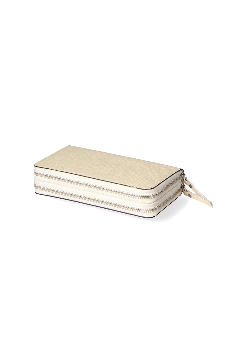 Portofel de piele cu fermoar 25593 - Bej