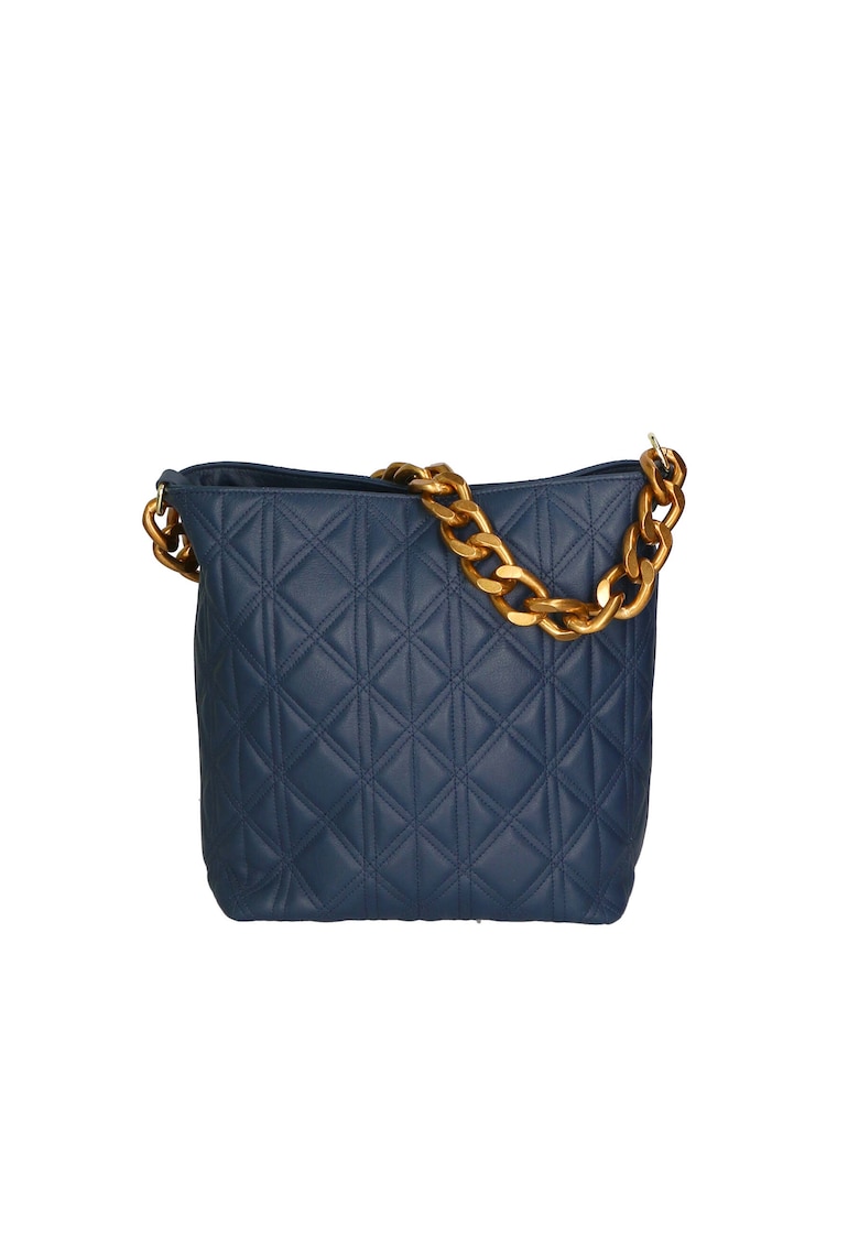 Geanta crossbody de piele cu garnituri cusute