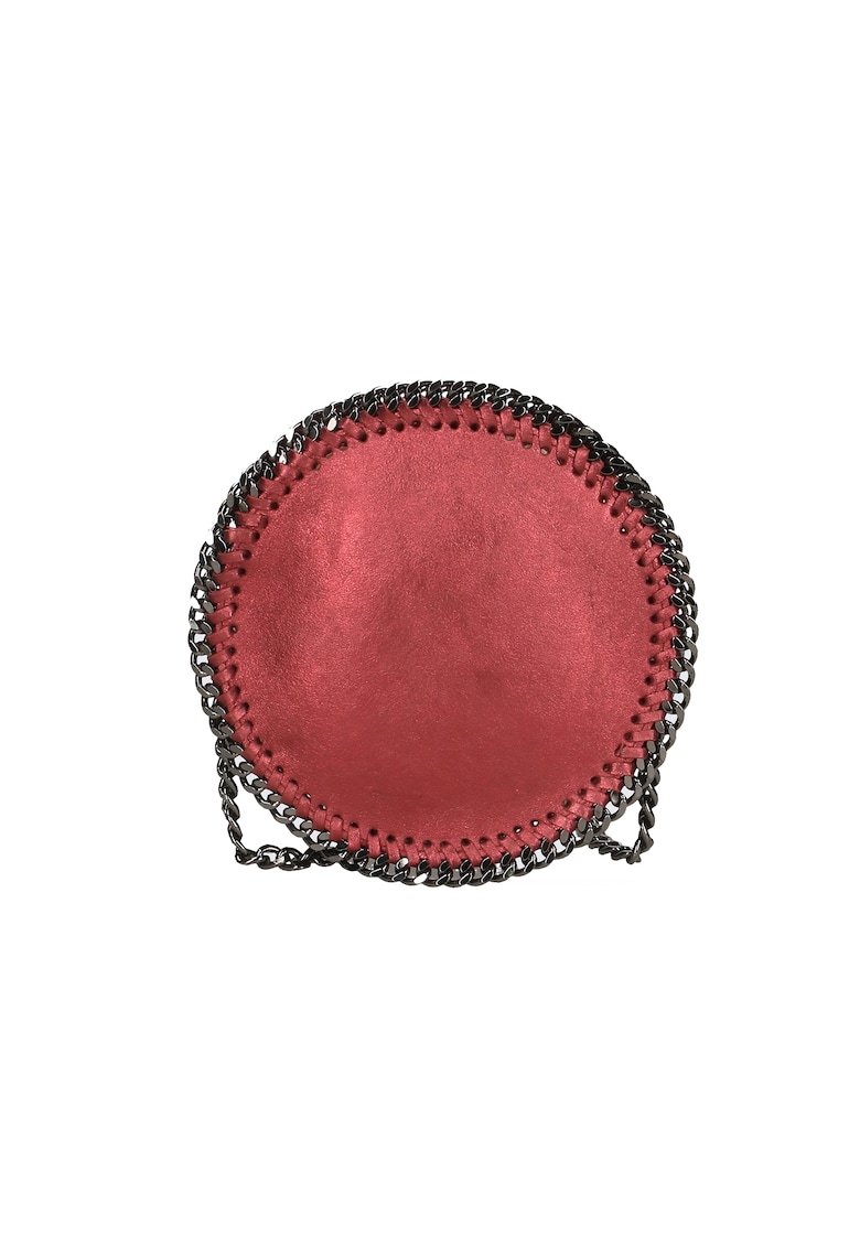 Geanta crossbody cu insertii lant - Visiniu