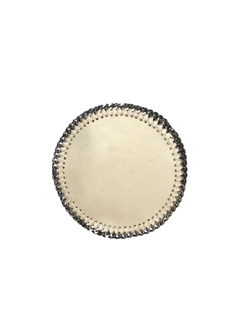 Geanta crossbody cu insertii lant - Auriu