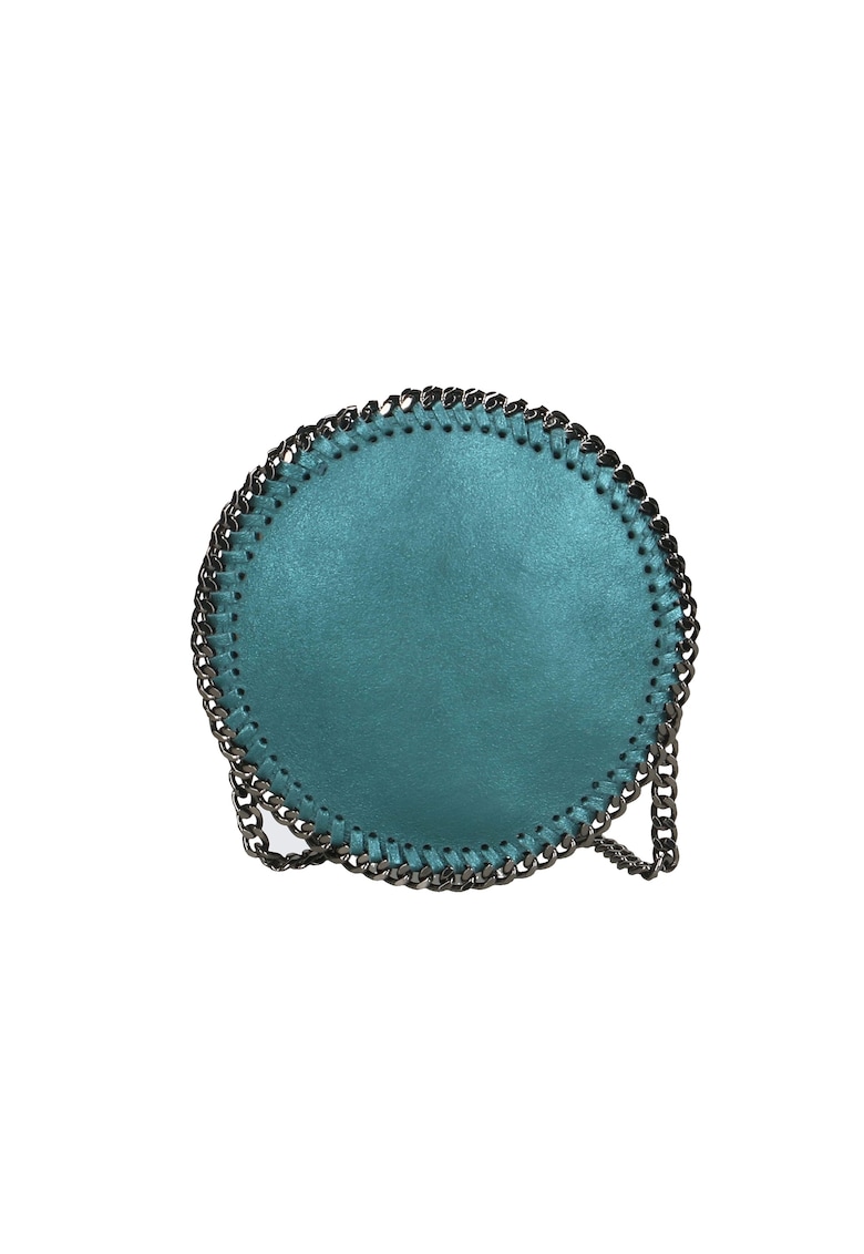 Geanta crossbody cu insertii lant - Albastru petrol