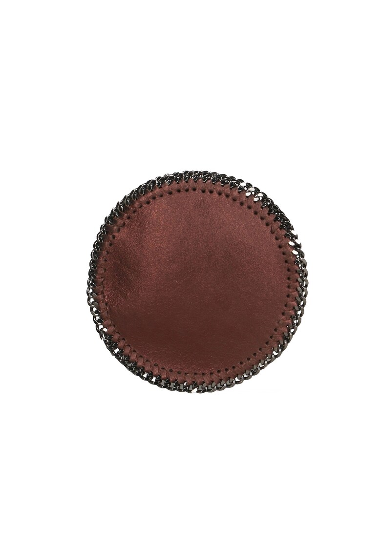 Geanta crossbody cu insertii lant - Maro inchis