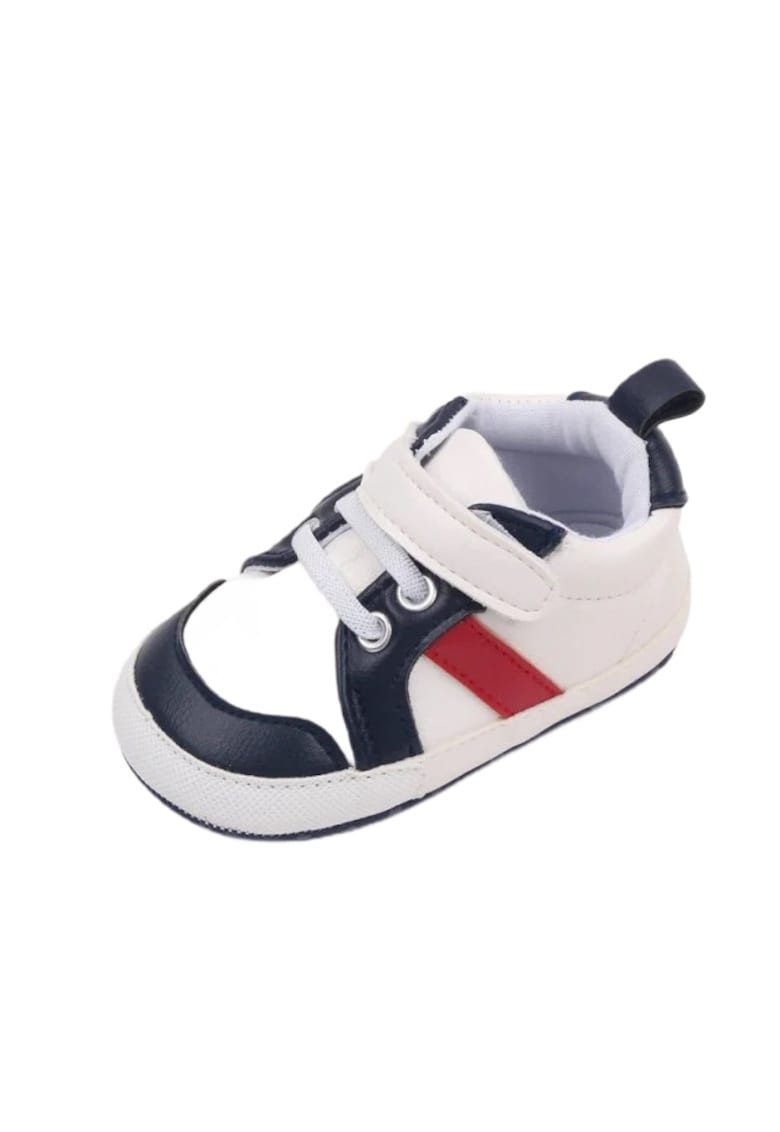 Pantofi Sport Model Stock One - Casual - Piele ecologica - Baieti - Siret - Velcro - Multicolor