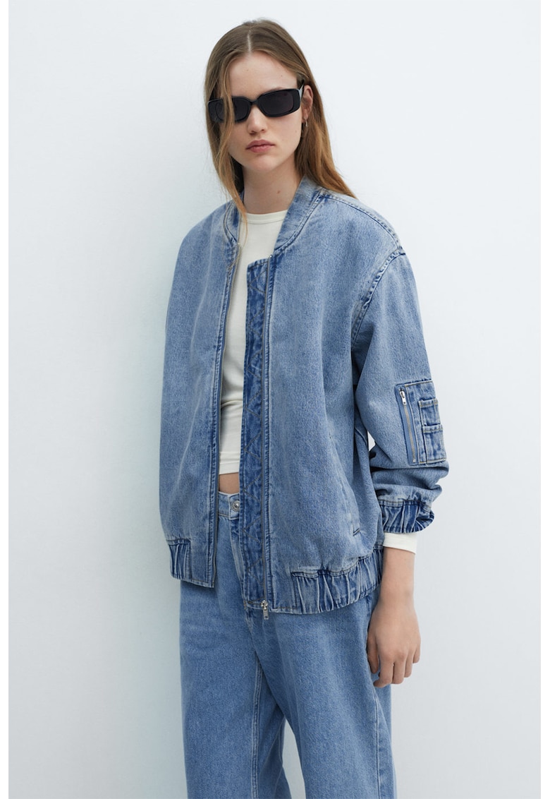 Jacheta bomber de denim Bombon