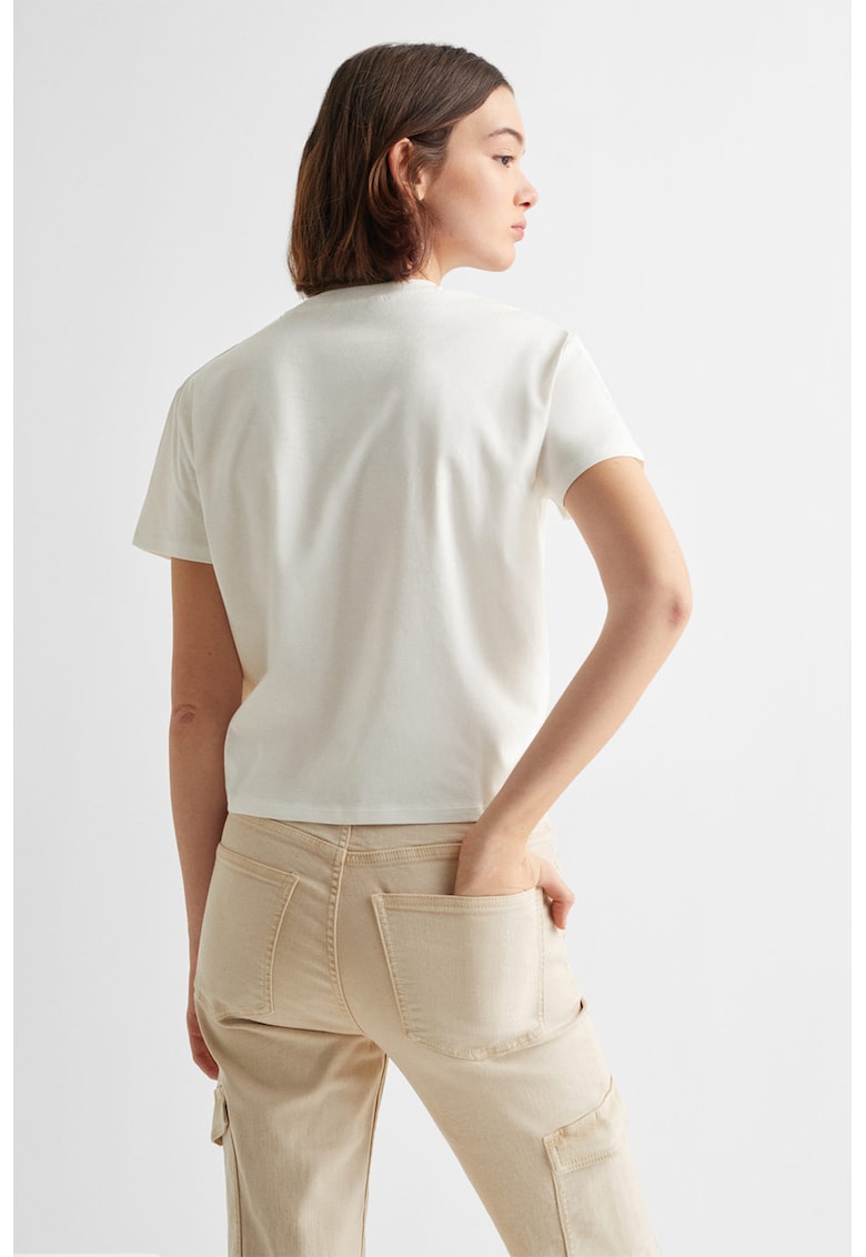 Tricou de bumbac cu prindere la terminatie Feelings