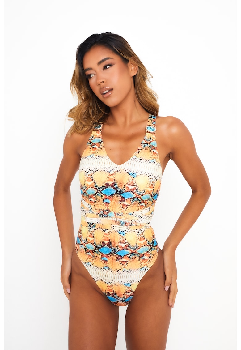 Costum de baie intreg cu model reptila