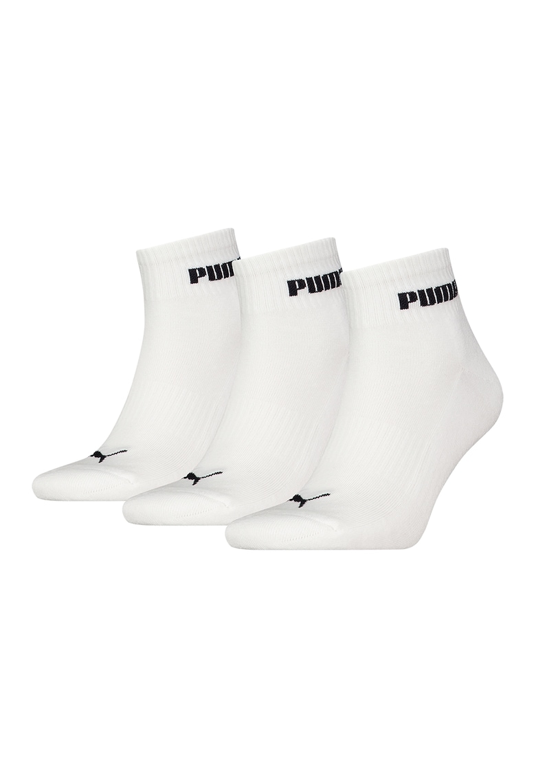 Set de sosete scurte unisex cu logo contrastant - 3 perechi
