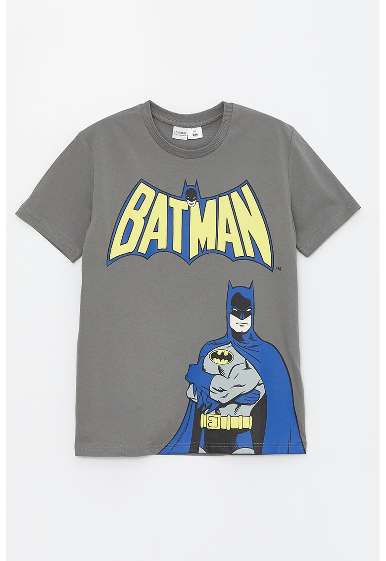 Tricou cu decolteu la baza gatului si imprimeu Batman