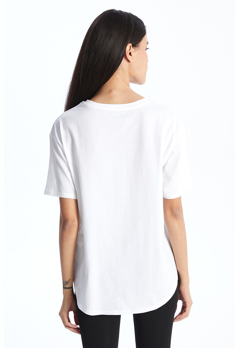Tricou cu imprimeu si maneci cazute