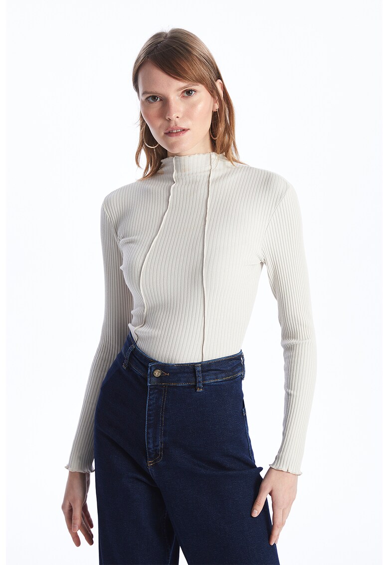 Bluza striata din amestec de bumbac