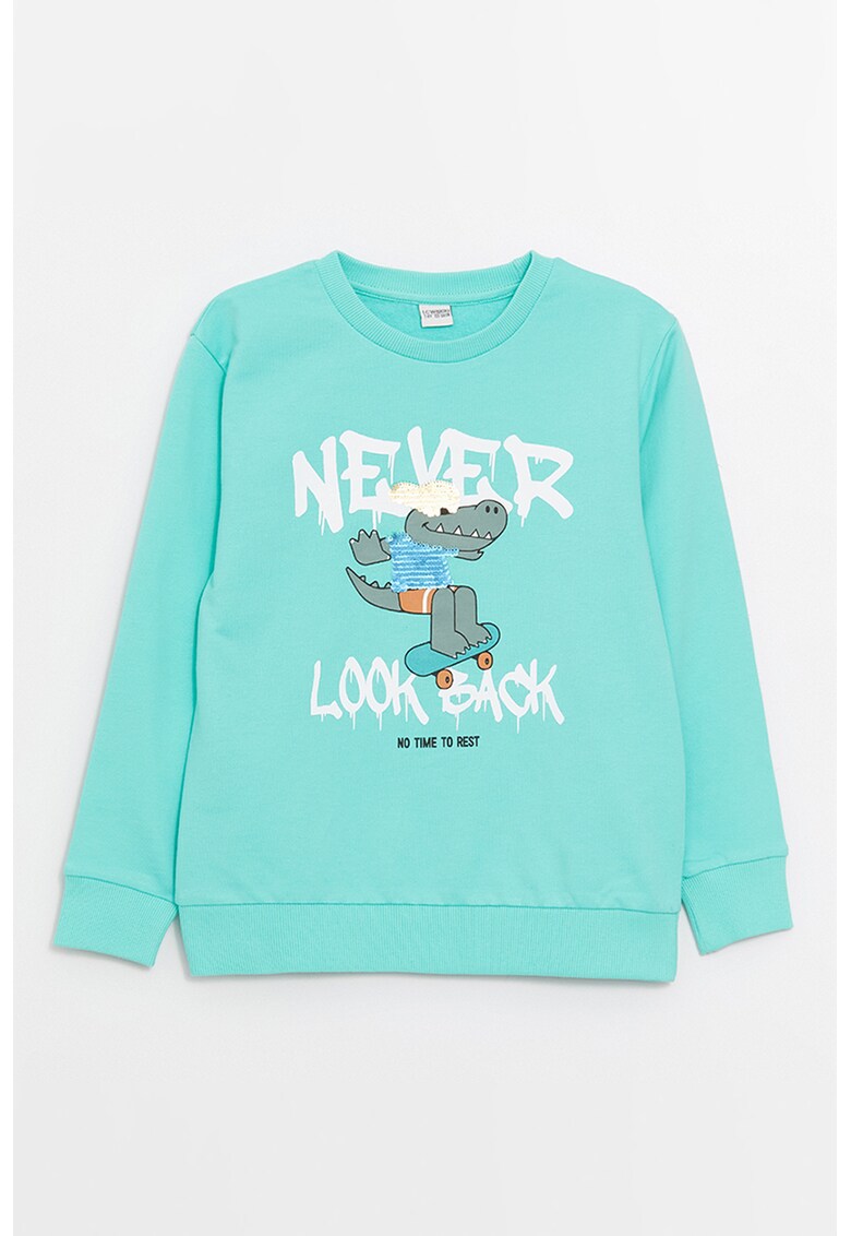 Tricou cu decolteu la baza gatului si imprimeu