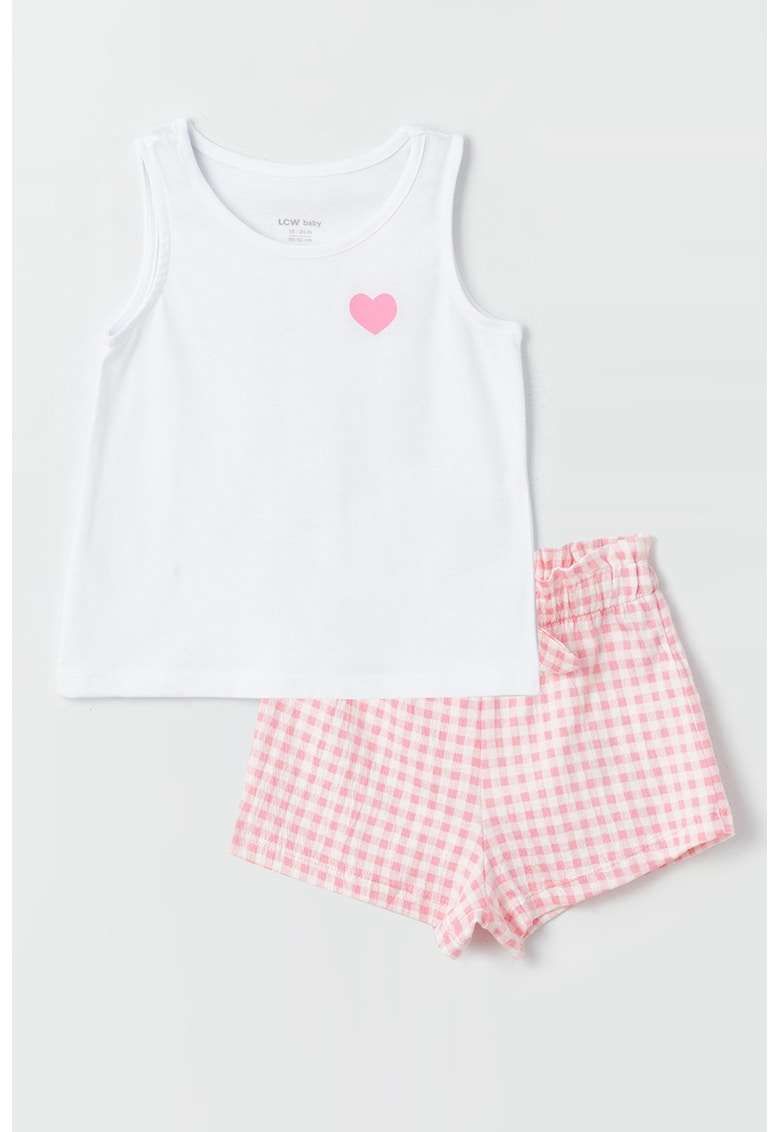 Set de top si pantaloni scurti din amestec de bumbac - 2 piese