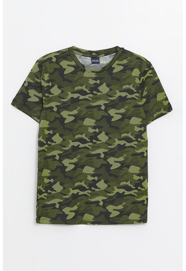Tricou de bumbac cu imprimeu camuflaj