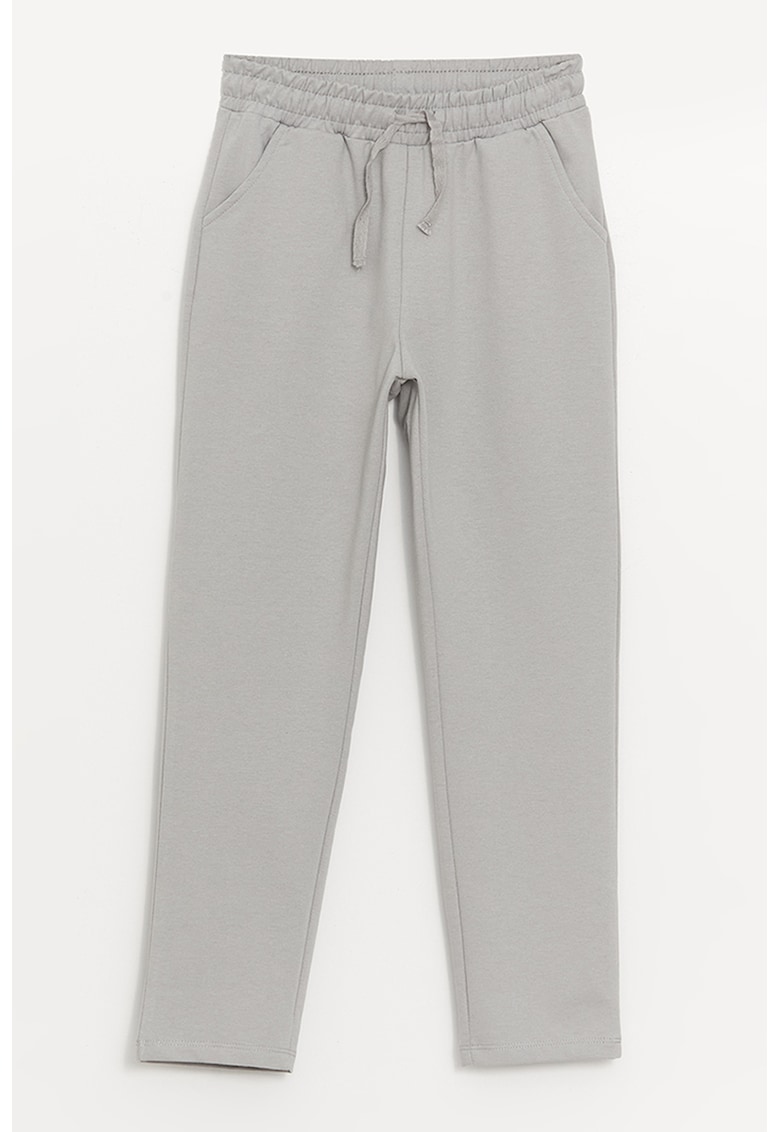 Pantaloni de trening cu model uni si croiala dreapta