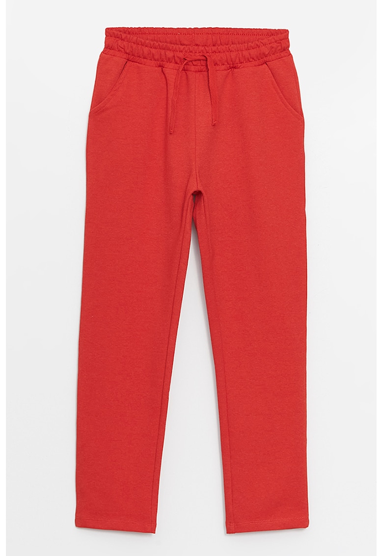Pantaloni de trening cu croiala dreapta si snur de ajustare