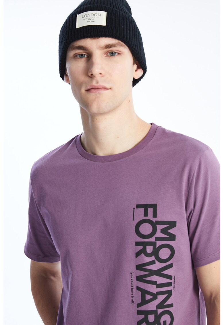 Tricou din bumbac cu imprimeu text