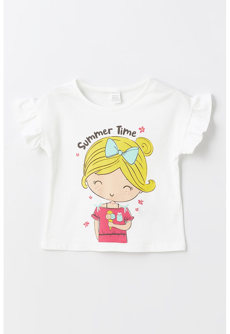 Tricou cu imprimeu grafic - Alb