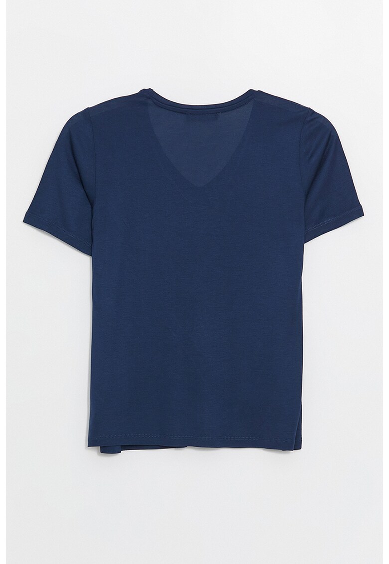 Tricou cu decolteu usor in V si imprimeu grafic