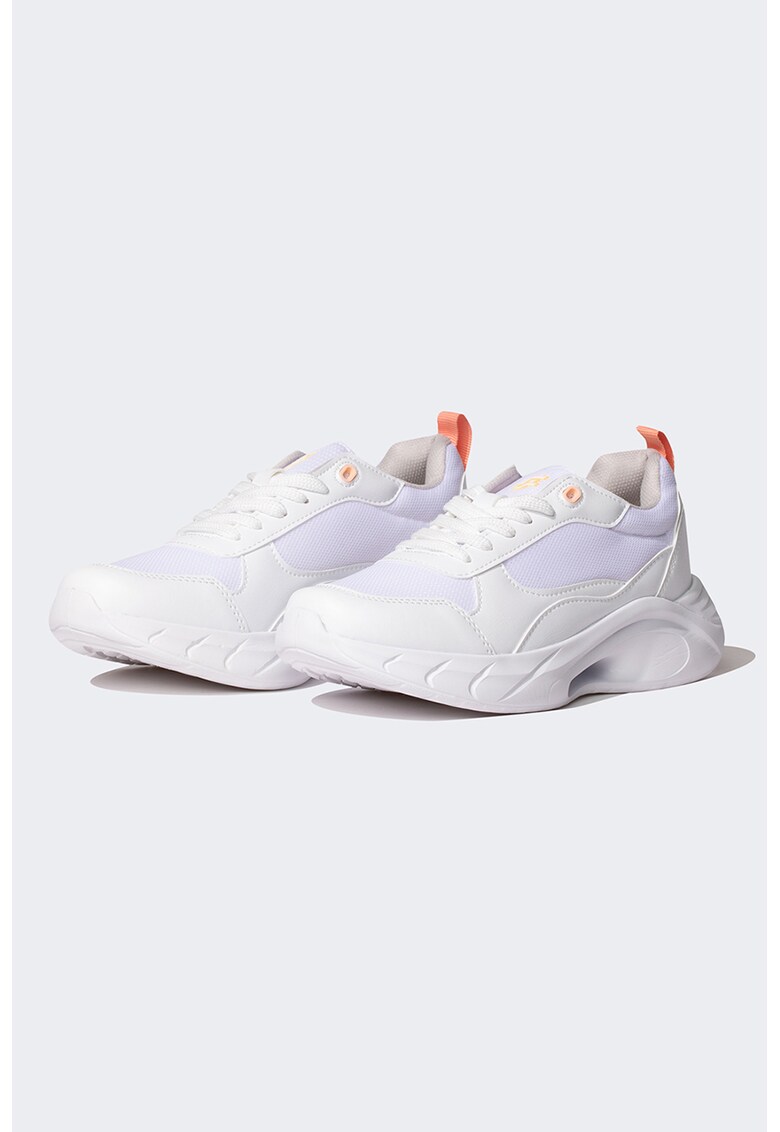 Pantofi sport low-cut cu garnituri de piele ecologica