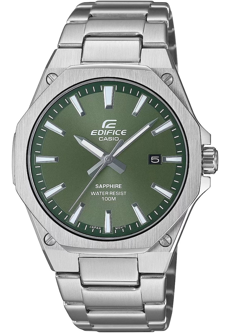 Ceas barbatesc -  Inox - Argintiu/Verde