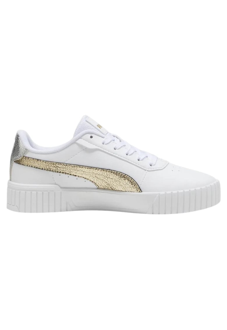 Pantofi sport cu insertii de piele Carina 2.0 - Alb/Auriu