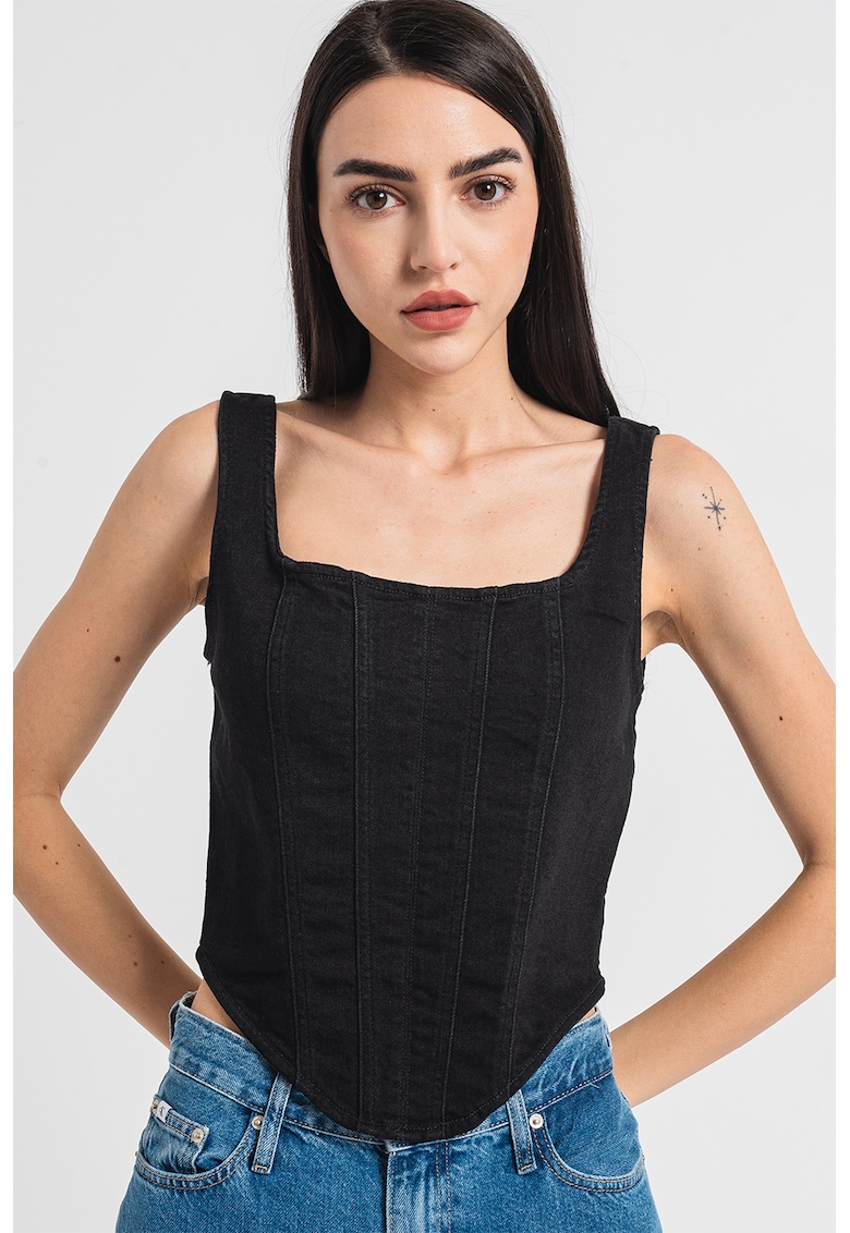 Corset crop cu decolteu patrat