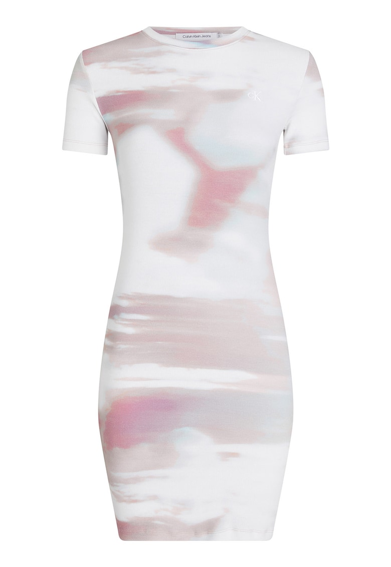 Rochie cu croiala bodycon si imprimeu abstract