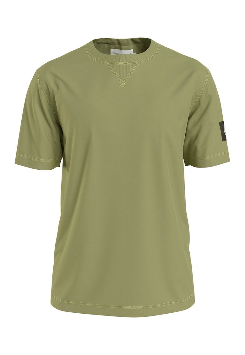 Tricou din bumbac cu decolteu la baza gatului