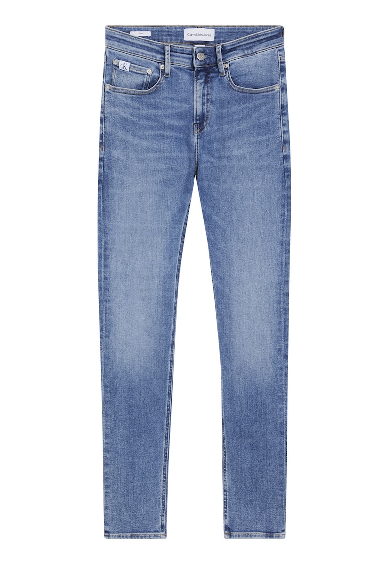 Blugi skinny cu aspect decolorat - Albastru pastel