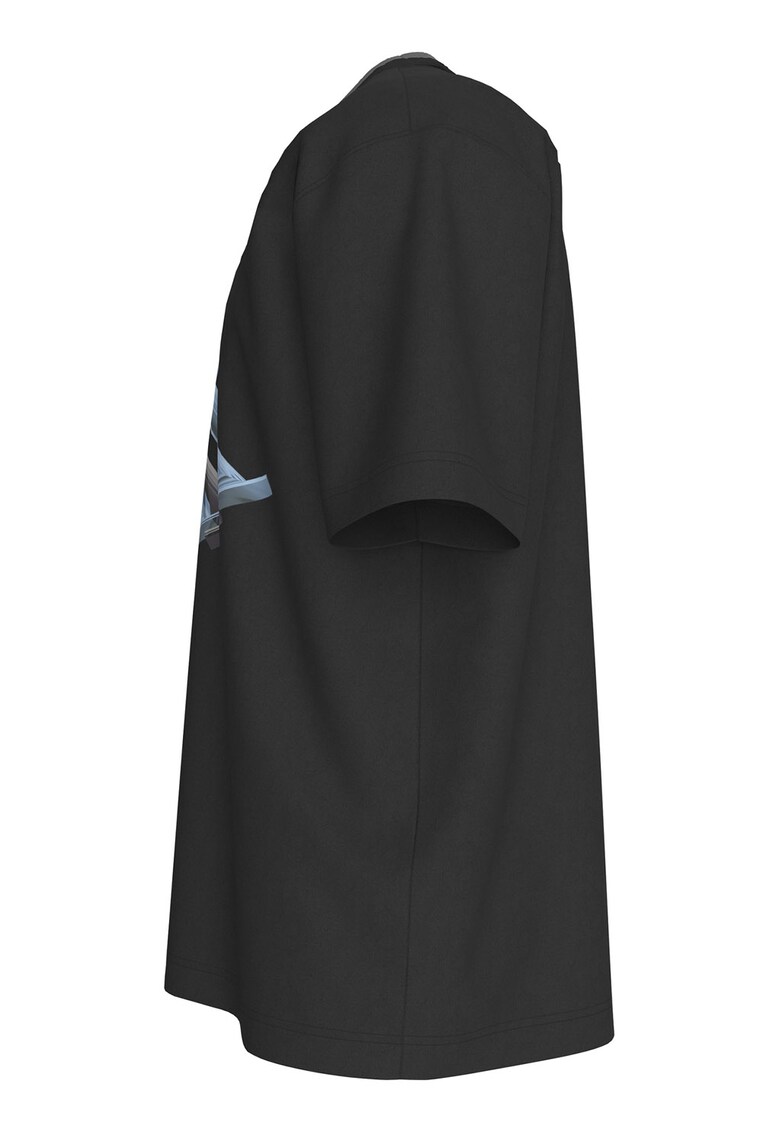 Tricou supradimensionat cu imprimeu monograma