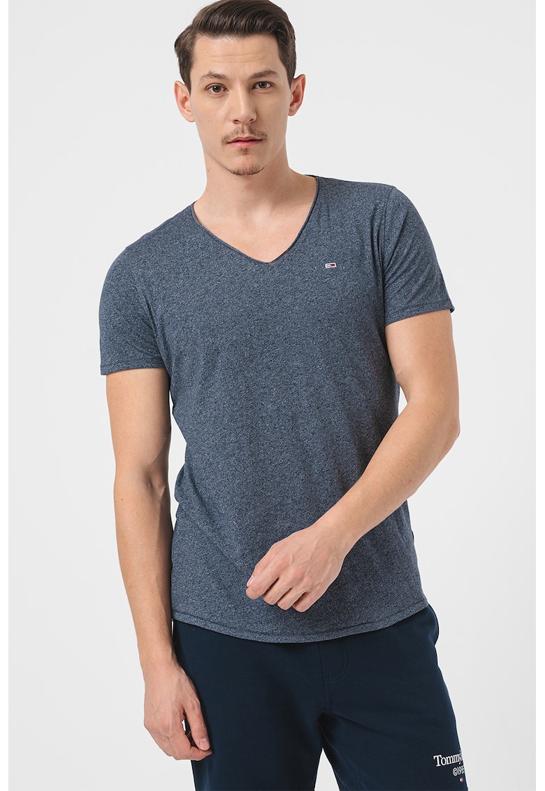 Tricou slim fit cu decolteu in V Jaspe