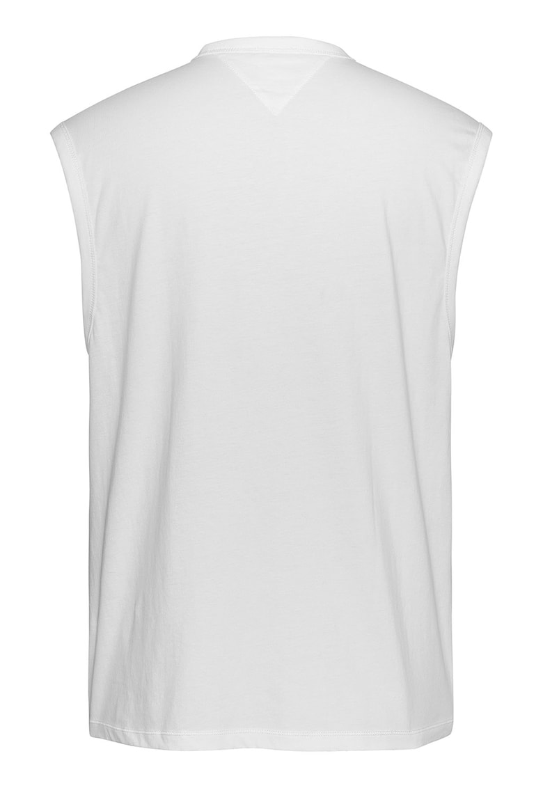 Tricou fara maneci cu decolteu la baza gatului