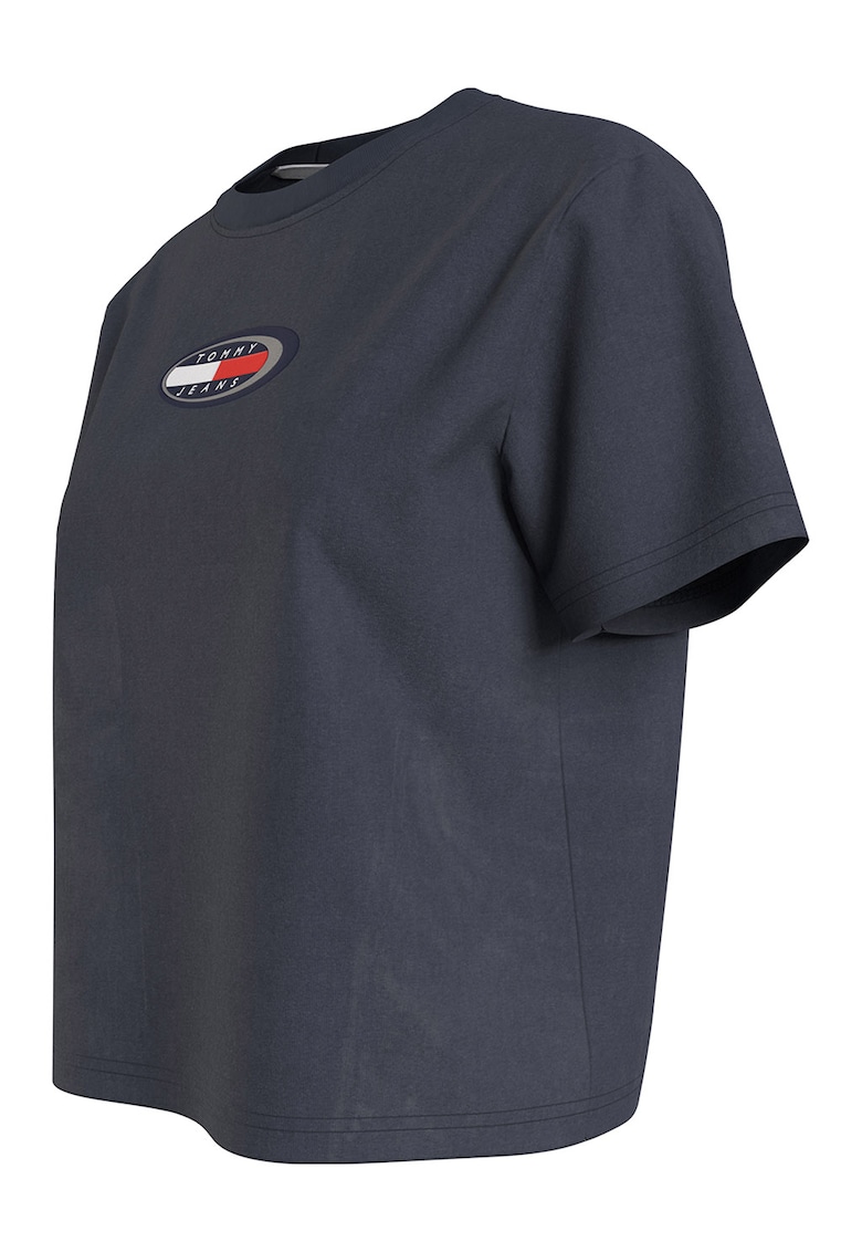 Tricou crop din bumbac cu logo