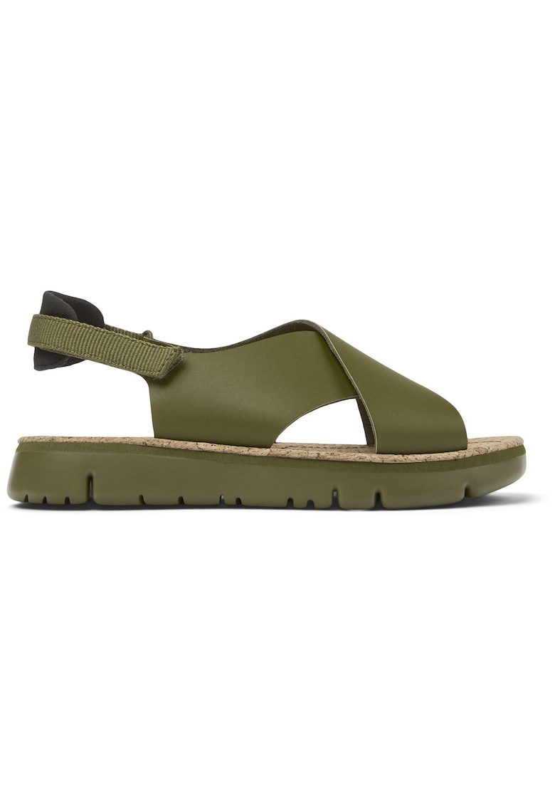 Sandale de piele cu insertii textile Oruga – Verde – Camper Sandale de piele cu insertii textile Oruga – Verde – Camper