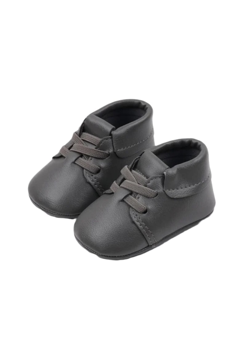 Pantofi Model Stan - Elegant - Piele ecologica - Baieti - Siret - Gri
