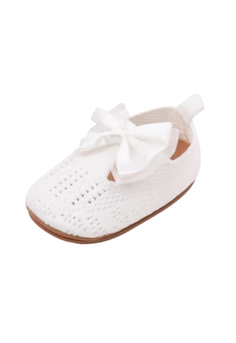 Pantofi Crosetati - Elegant - Textil - Fete - Fara inchidere - Alb