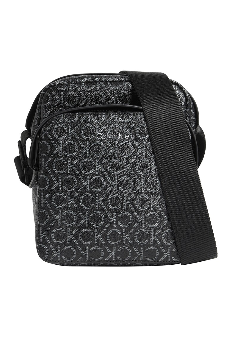 Geanta crossbody din piele ecologica cu logo Must Reporter