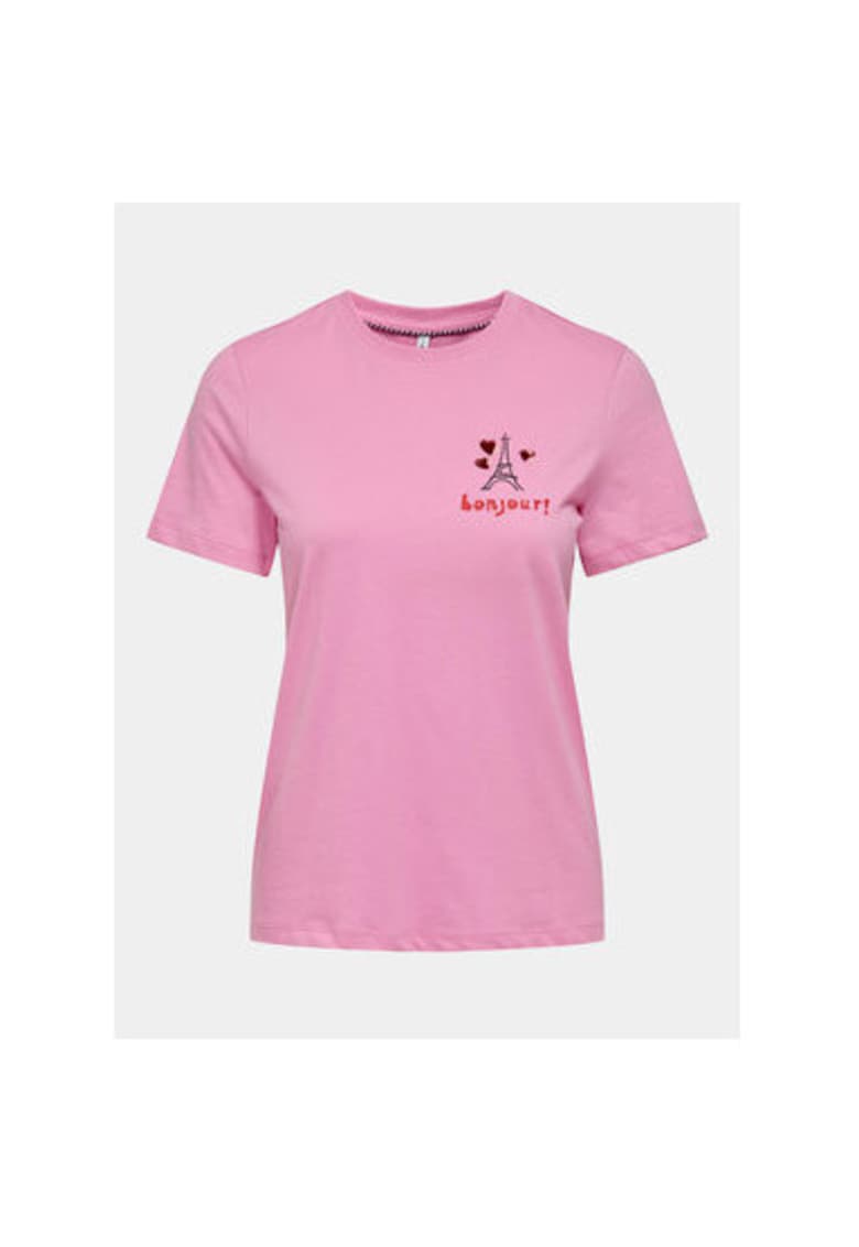 Tricou dama - 303602970 - Bumbac - Violet - Violet