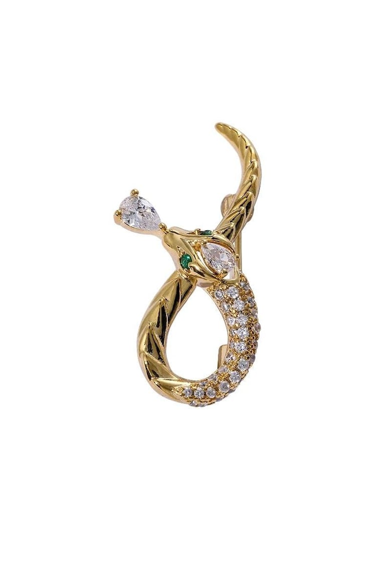 Brosa aurie - forma de sarpe - cu pietre din zirconiu - Oda C2