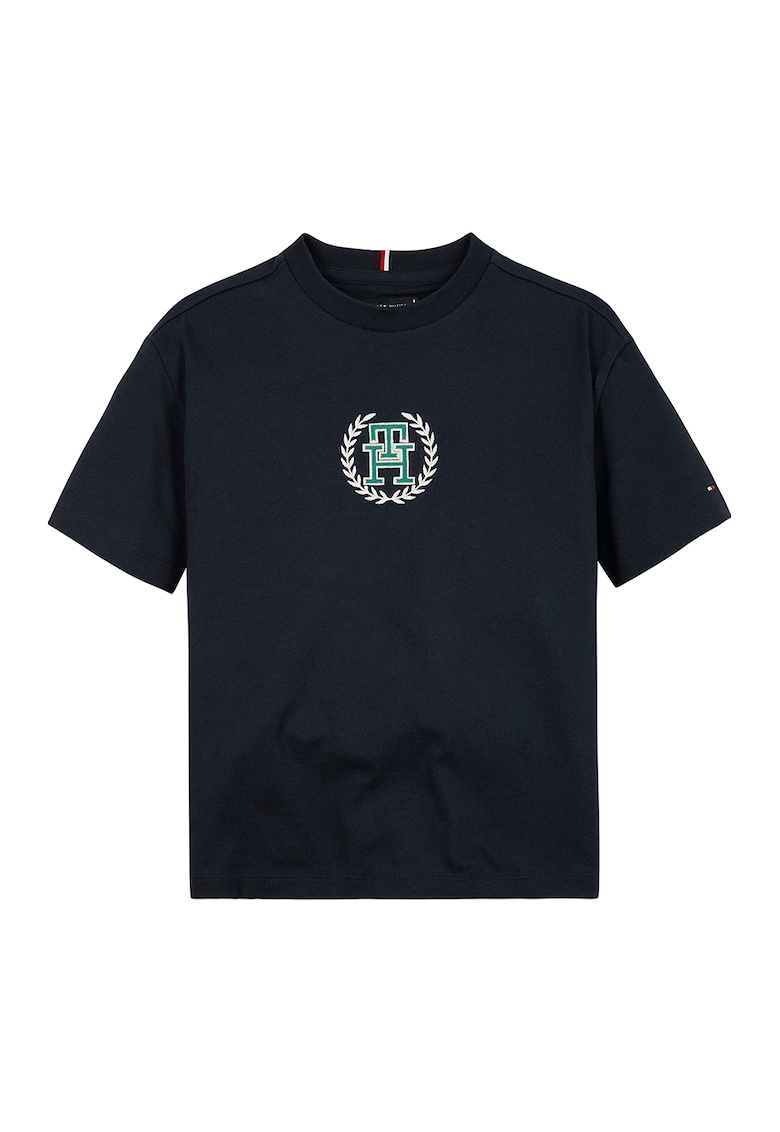 Tricou din bumbac cu broderie logo