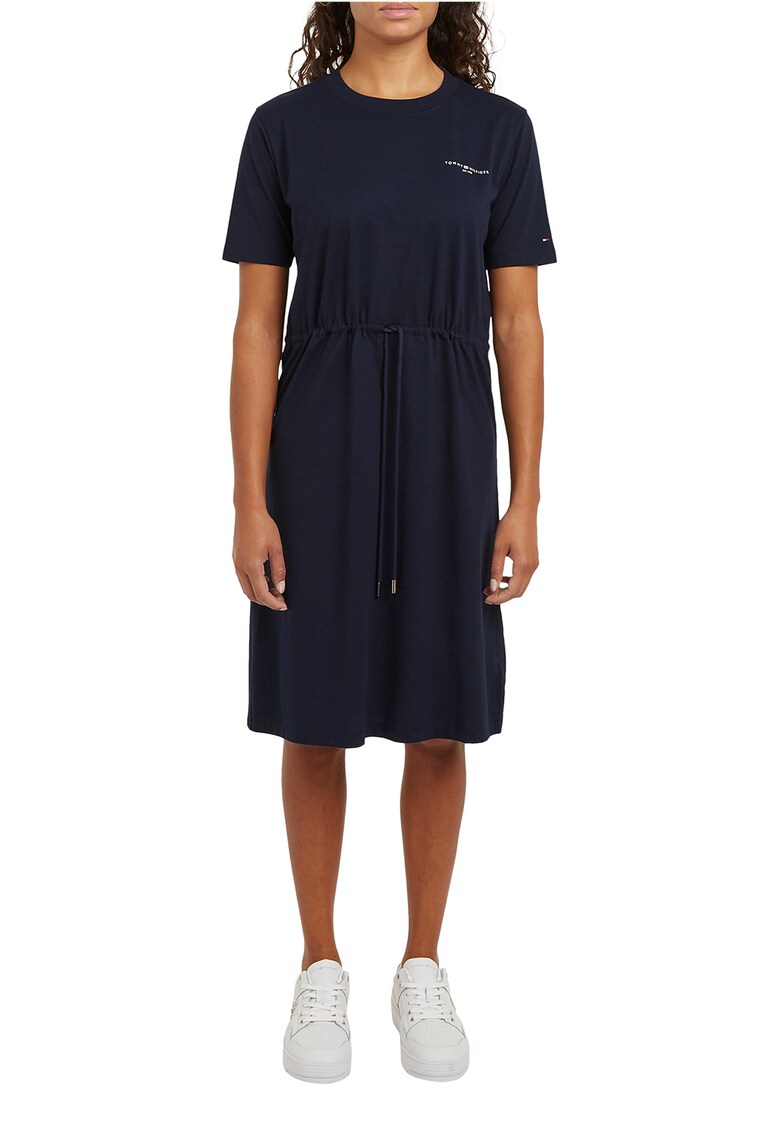Rochie-tricou de bumbac organic cu snur de ajustare