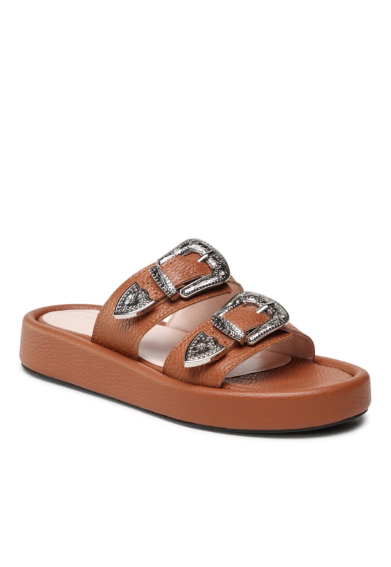 Papuci dama L37 - Piele naturala - 209712636 - Maro