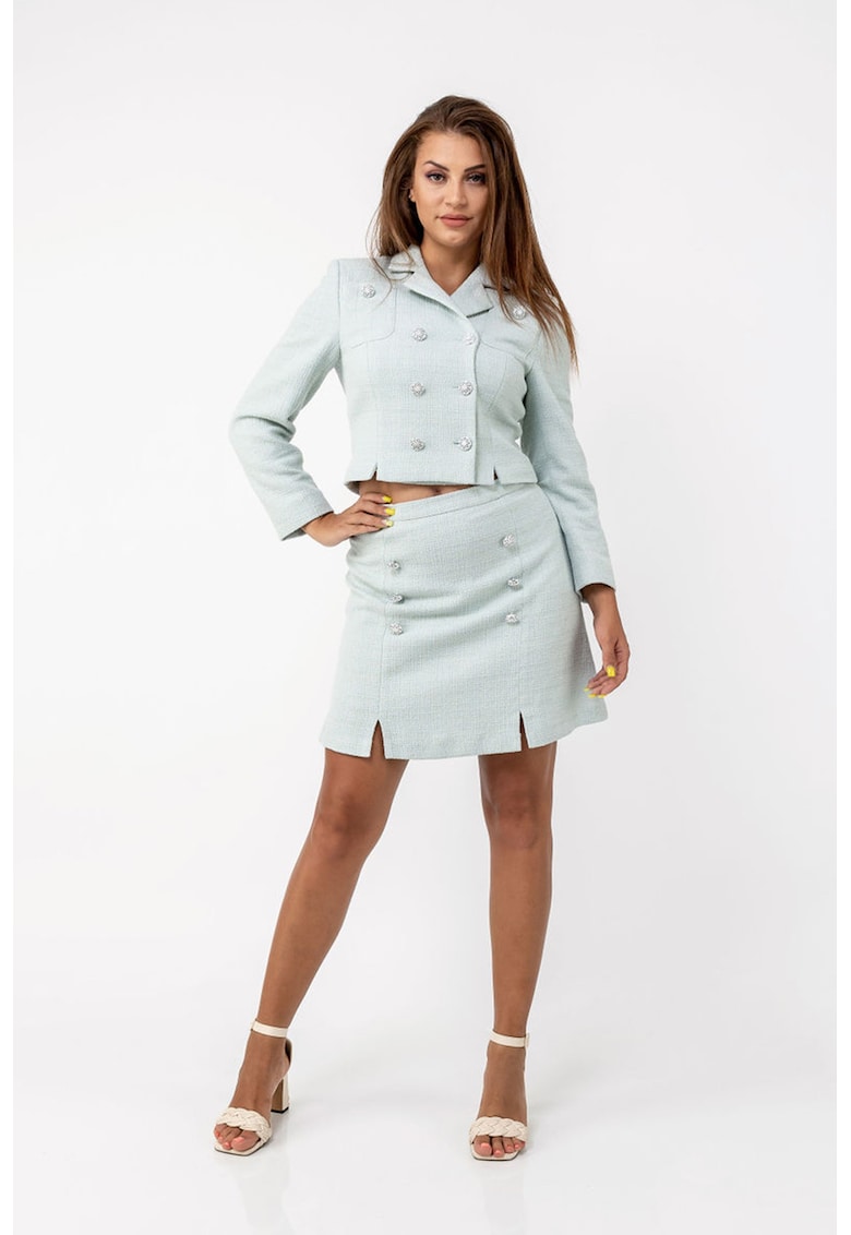 Silvy Rowson Sacou crop cu doua randuri de nasturi - Verde menta