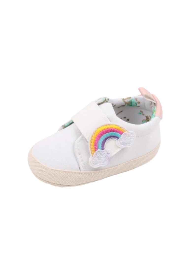 Tenisi Model Curcubeu - Casual - Textil - Fete - Velcro - Alb