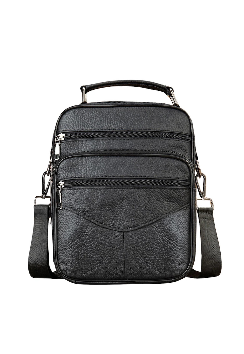 Geanta/Borseta piele naturala - - Negru Leather