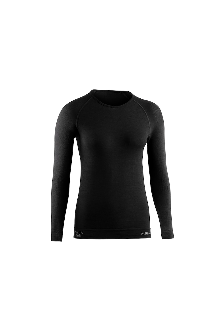 Tricou termic cu maneca lunga femei - Merino Lite - negru
