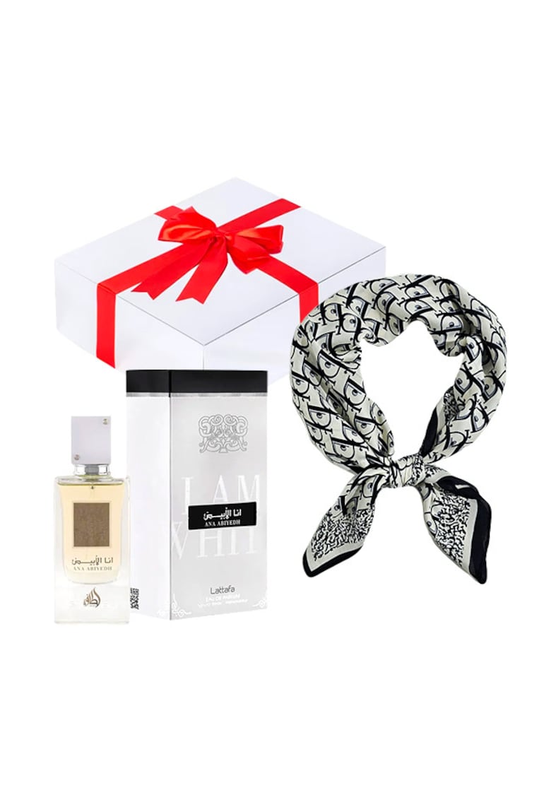 Set Essence&Shawl Apa de parfum Ana Abiyedh White 100 ml + esarfa satinata + cutie cadou cu funda