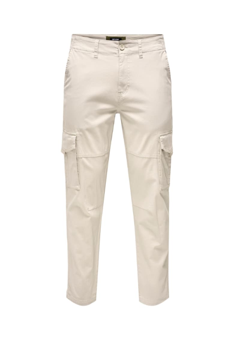Pantaloni barbati - 302890750 - Bumbac - Ecru